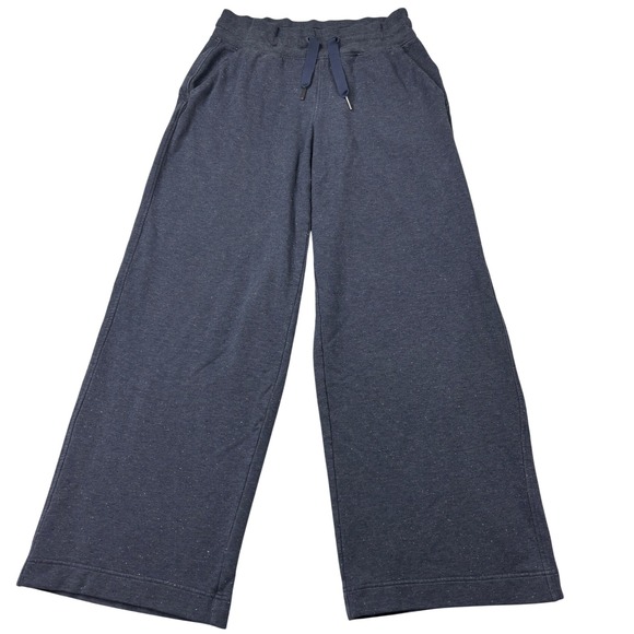Athleta Pants - Athleta Balance Pant Womens Medium Navy Blue Heather Speckle Wide Leg Sweatpants